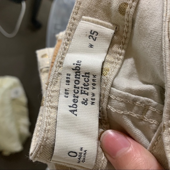 Abercrombie Gold Metallic Polka Dot Jeans - Picture 5 of 5